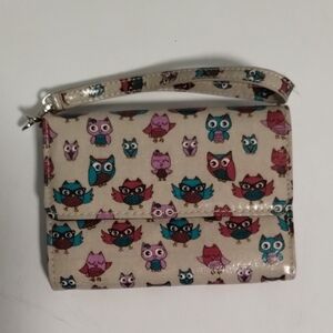 Relativity Multicolor Owl Print Wristlet